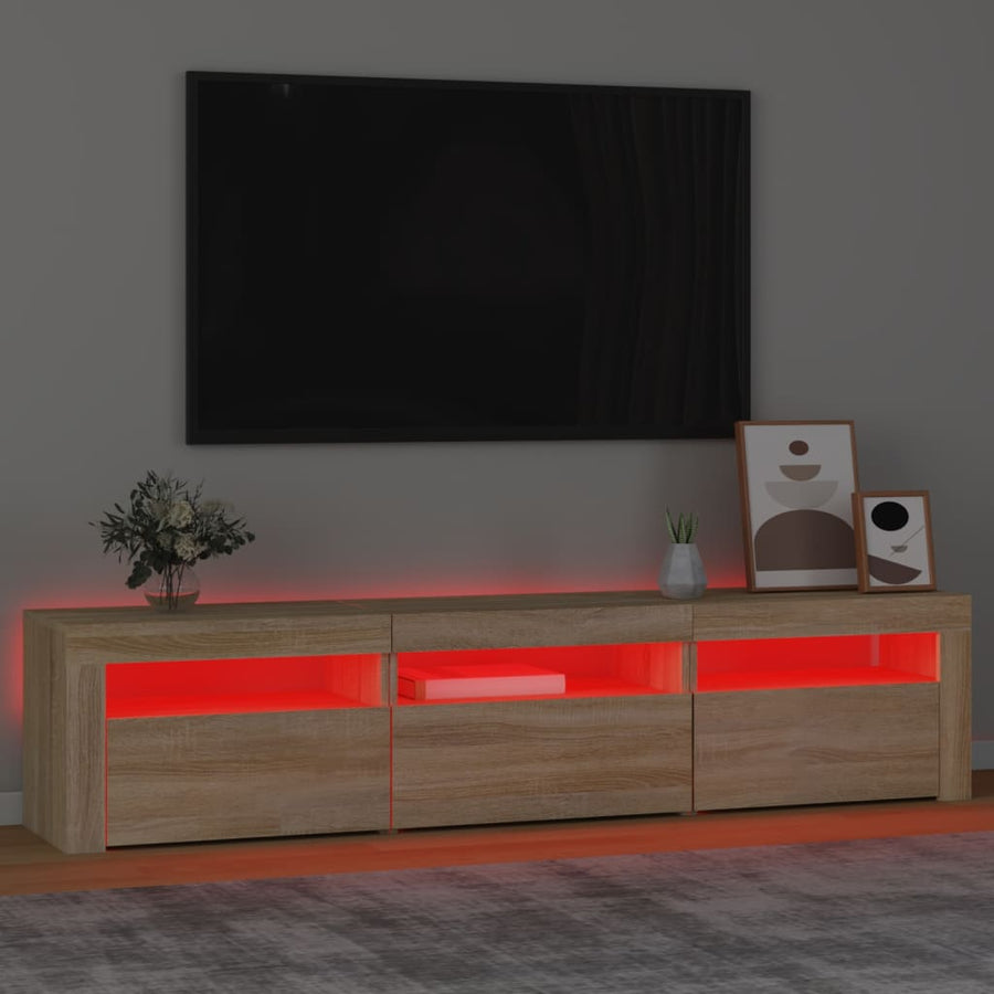 Tv-Meubel Met Led-Verlichting 180X35X40 Cm Sonoma Eikenkleurig 180 x 35 x 40 cm