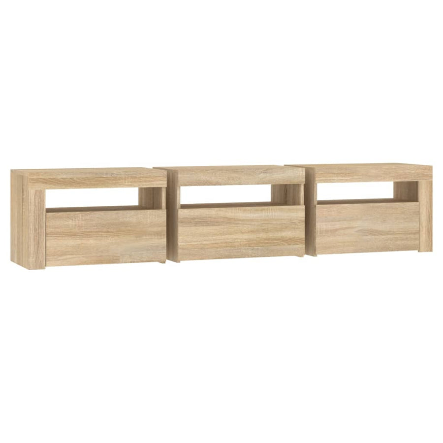 Tv-Meubel Met Led-Verlichting 180X35X40 Cm Sonoma Eikenkleurig 180 x 35 x 40 cm