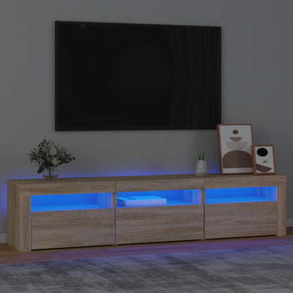 Tv-Meubel Met Led-Verlichting 180X35X40 Cm Sonoma Eikenkleurig 180 x 35 x 40 cm