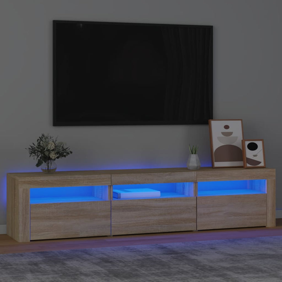 Tv-Meubel Met Led-Verlichting 180X35X40 Cm Sonoma Eikenkleurig 180 x 35 x 40 cm