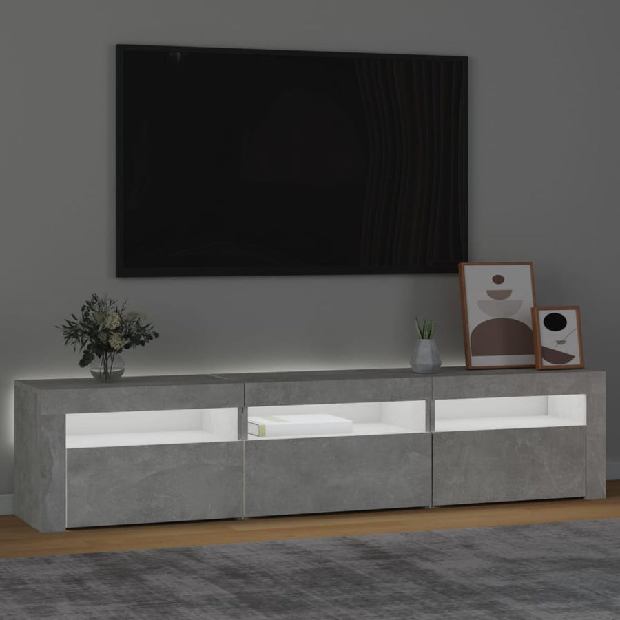 Tv-Meubel Met Led-Verlichting 180 x 35 x 40 cm Betongrijs