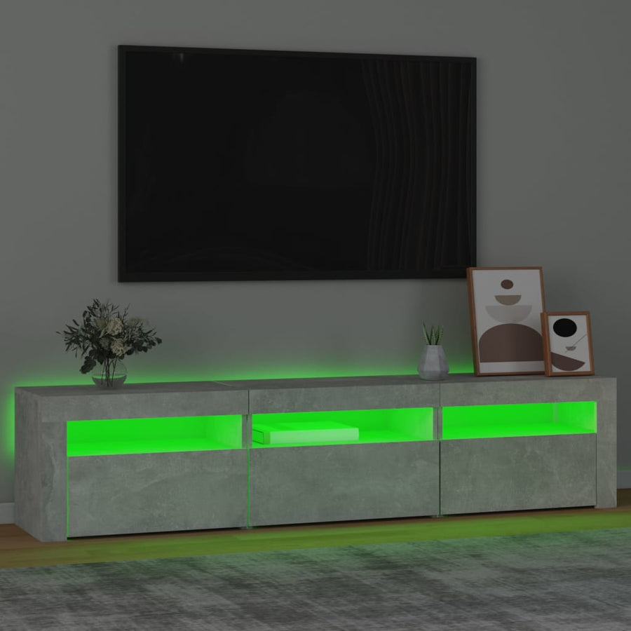 Tv-Meubel Met Led-Verlichting 180 x 35 x 40 cm Betongrijs