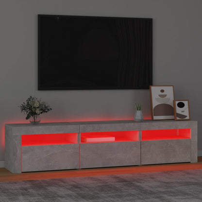 Tv-Meubel Met Led-Verlichting 180 x 35 x 40 cm Betongrijs