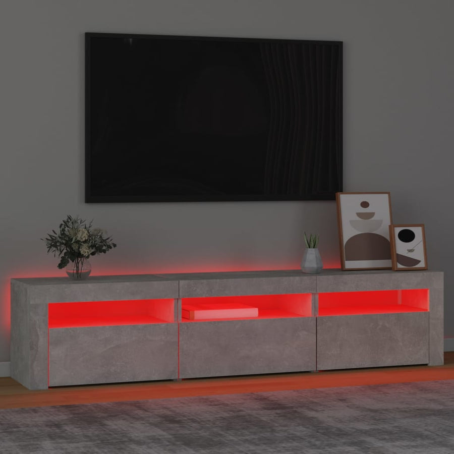Tv-Meubel Met Led-Verlichting 180 x 35 x 40 cm Betongrijs