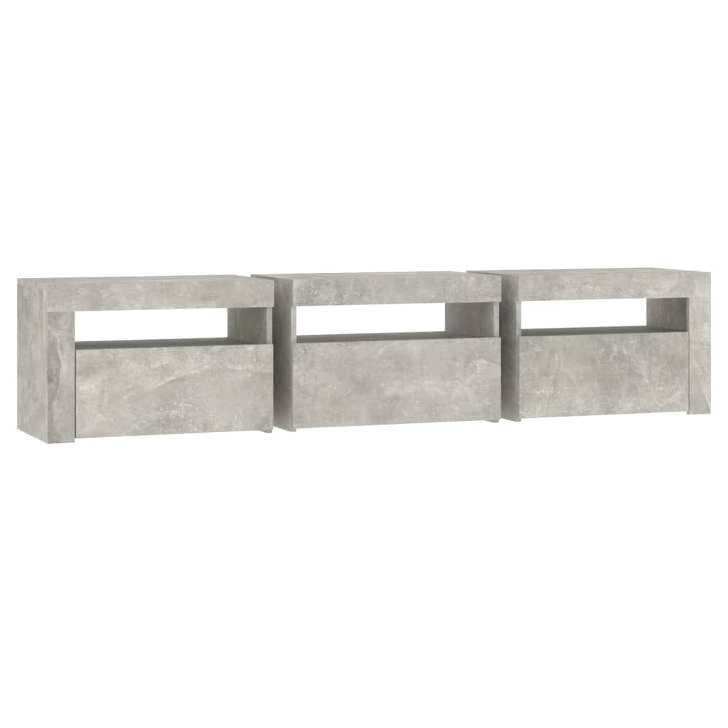 Tv-Meubel Met Led-Verlichting 180 x 35 x 40 cm Betongrijs