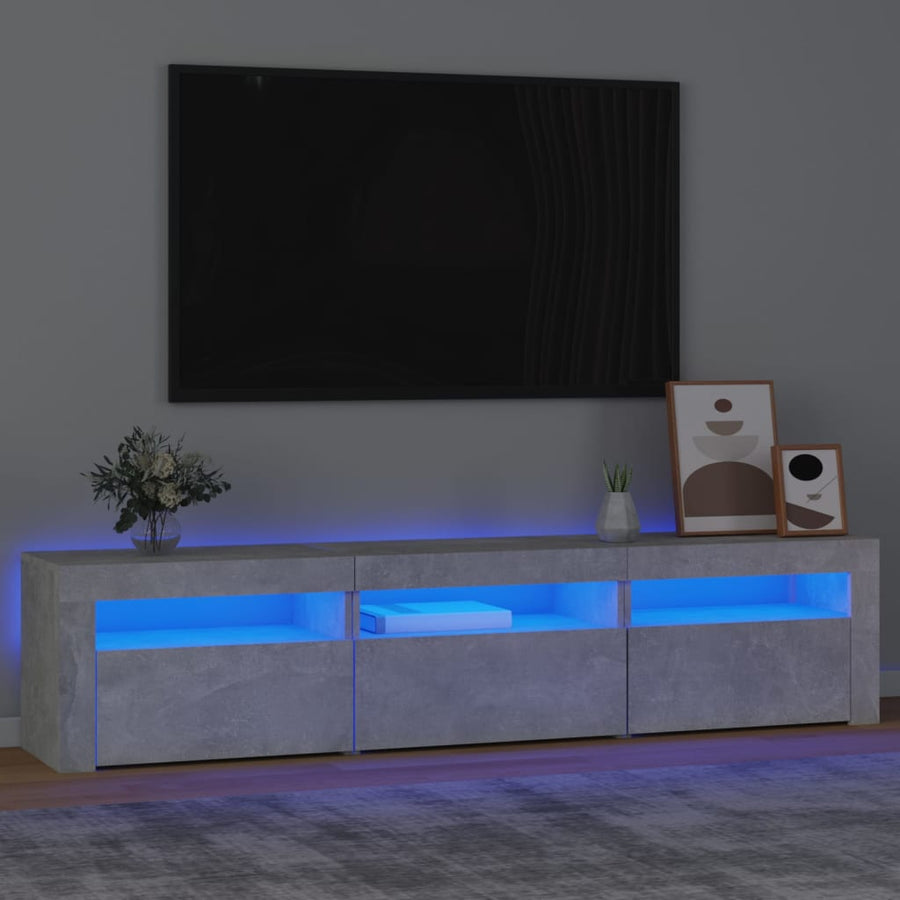 Tv-Meubel Met Led-Verlichting 180 x 35 x 40 cm Betongrijs