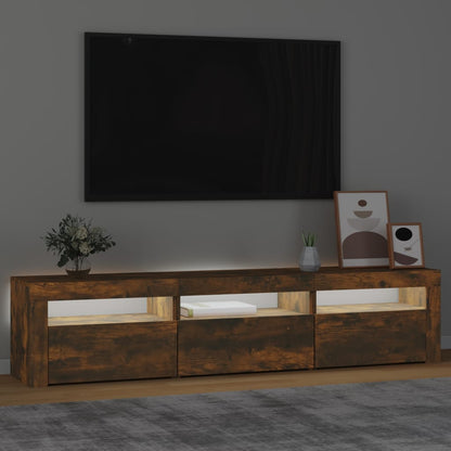Tv-Meubel Met Led-Verlichting 180X35X40 Cm Gerookt Eikenkleurig 180 x 35 x 40 cm
