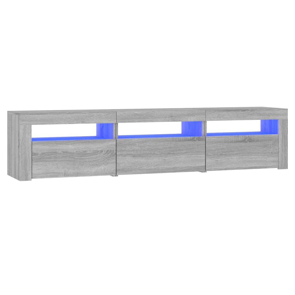 Tv-Meubel Met Led-Verlichting Eiken 180 x 35 x 40 cm Grijs sonoma