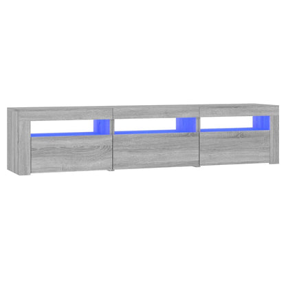 Tv-Meubel Met Led-Verlichting Eiken 180 x 35 x 40 cm Grijs sonoma