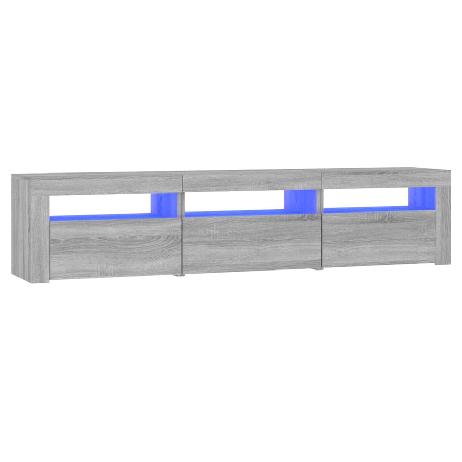 Tv-Meubel Met Led-Verlichting Eiken 180 x 35 x 40 cm Grijs sonoma