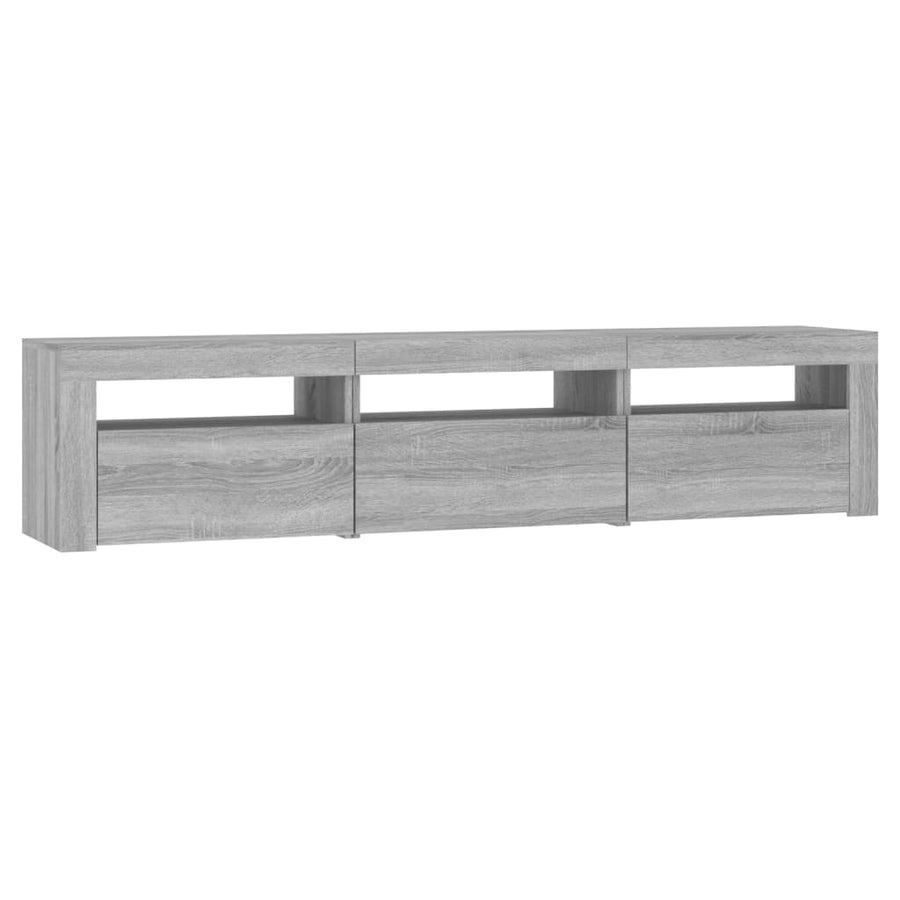 Tv-Meubel Met Led-Verlichting Eiken 180 x 35 x 40 cm Grijs sonoma