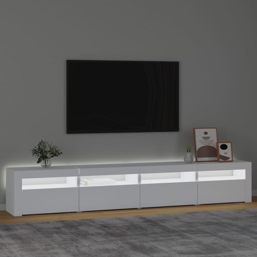 Tv-Meubel Met Led-Verlichting 240 x 35 x 40 cm Wit