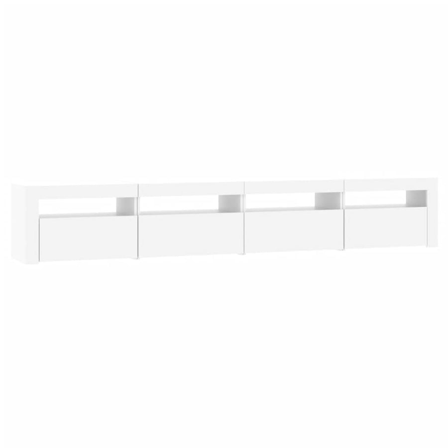Tv-Meubel Met Led-Verlichting 240 x 35 x 40 cm Wit