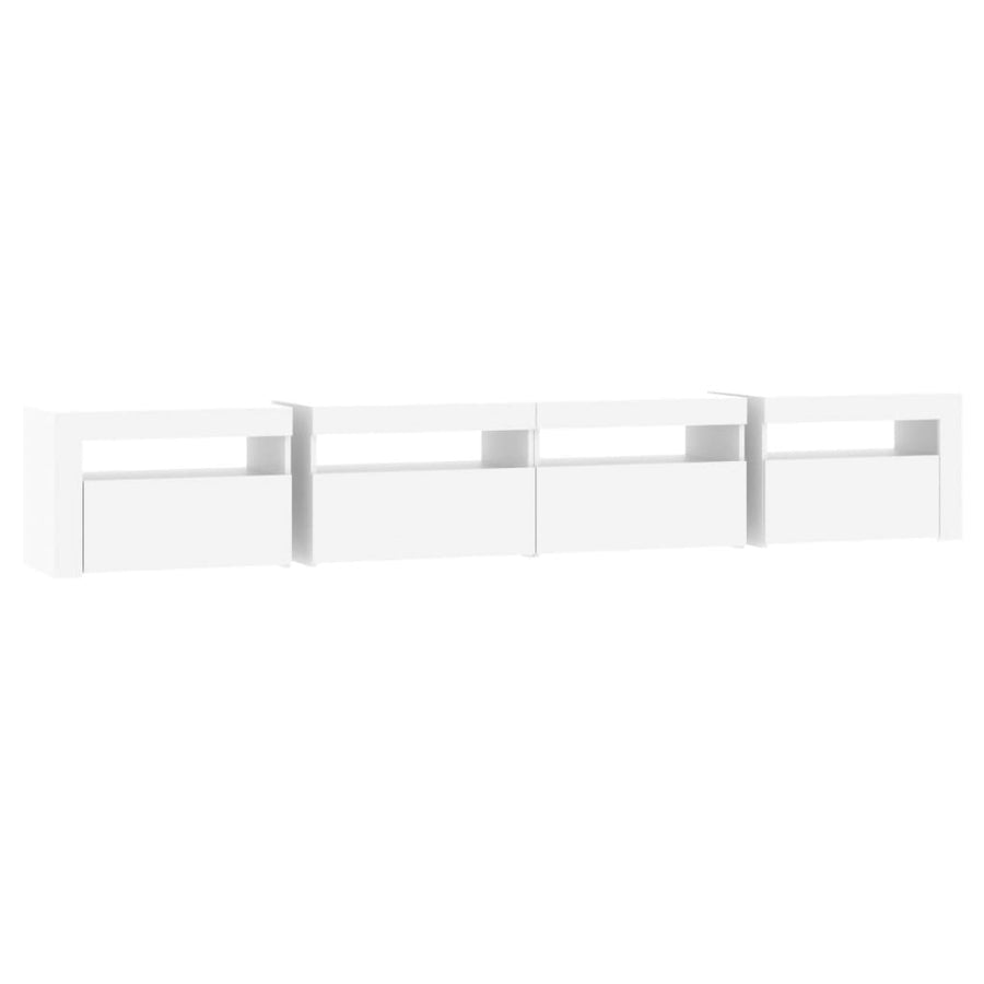 Tv-Meubel Met Led-Verlichting 240 x 35 x 40 cm Wit