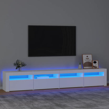 Tv-Meubel Met Led-Verlichting 240 x 35 x 40 cm Wit