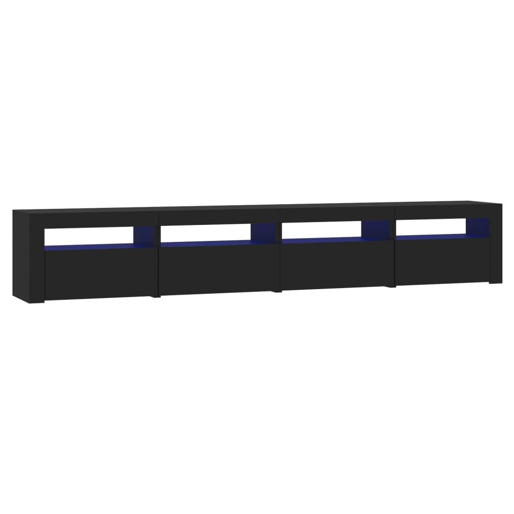 Tv-Meubel Met Led-Verlichting 240X35X40 Cm Zwart 240 x 35 x 40 cm