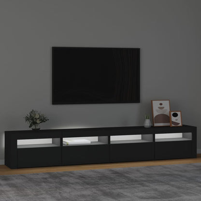 Tv-Meubel Met Led-Verlichting 240X35X40 Cm Zwart 240 x 35 x 40 cm