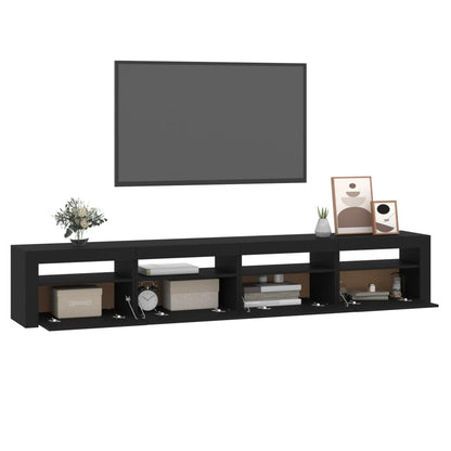 Tv-Meubel Met Led-Verlichting 240X35X40 Cm Zwart 240 x 35 x 40 cm