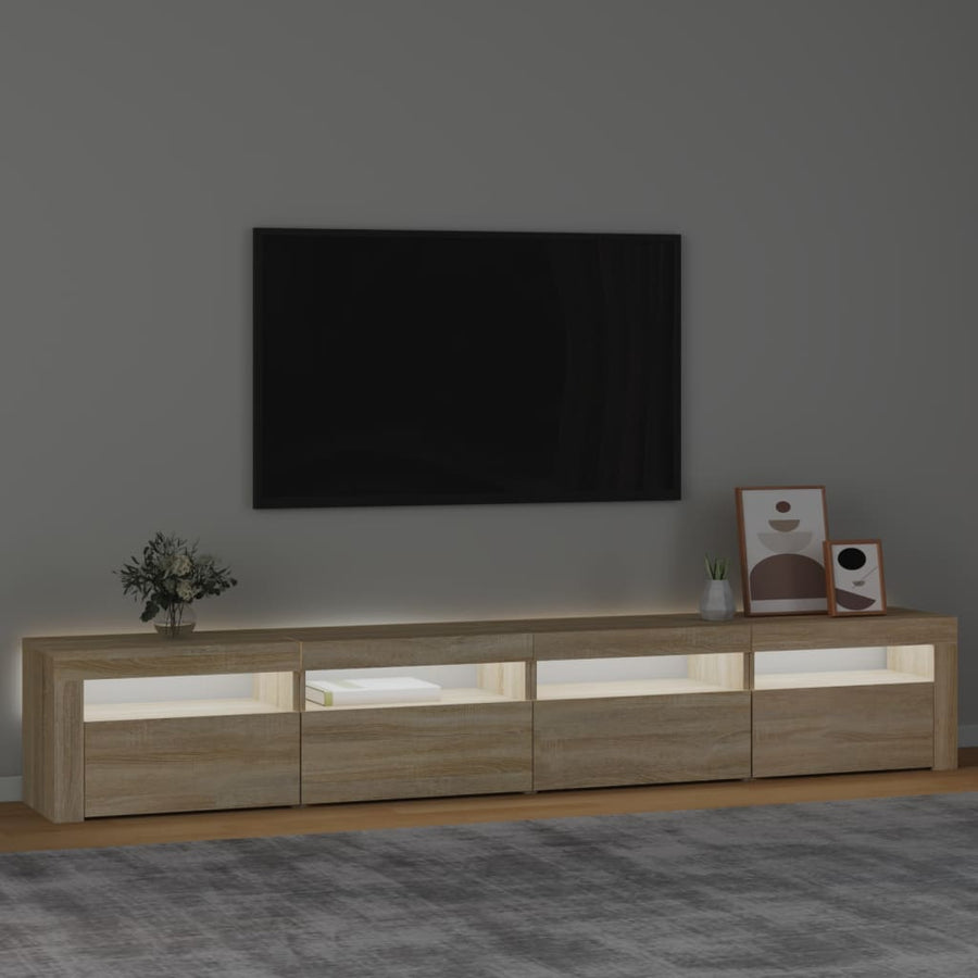 Tv-Meubel Met Led-Verlichting Kleurig 240 x 35 x 40 cm Sonoma eiken