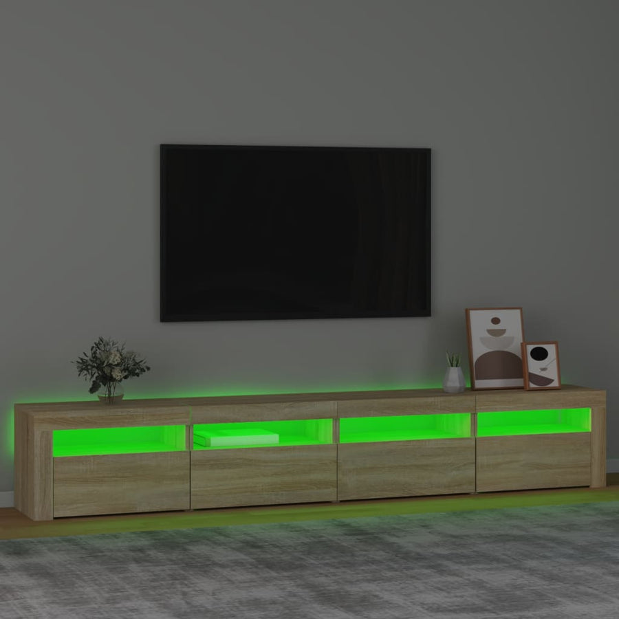Tv-Meubel Met Led-Verlichting Kleurig 240 x 35 x 40 cm Sonoma eiken