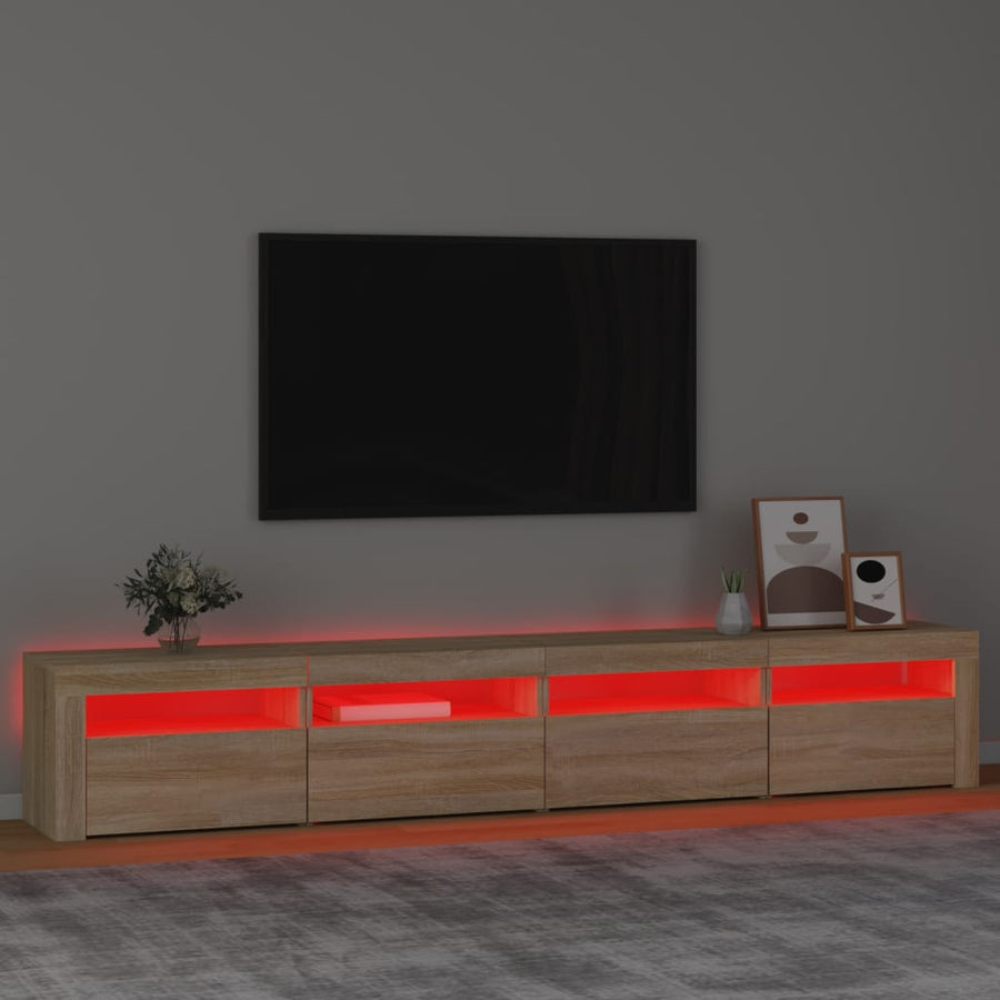 Tv-Meubel Met Led-Verlichting Kleurig 240 x 35 x 40 cm Sonoma eiken