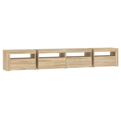 Tv-Meubel Met Led-Verlichting Kleurig 240 x 35 x 40 cm Sonoma eiken
