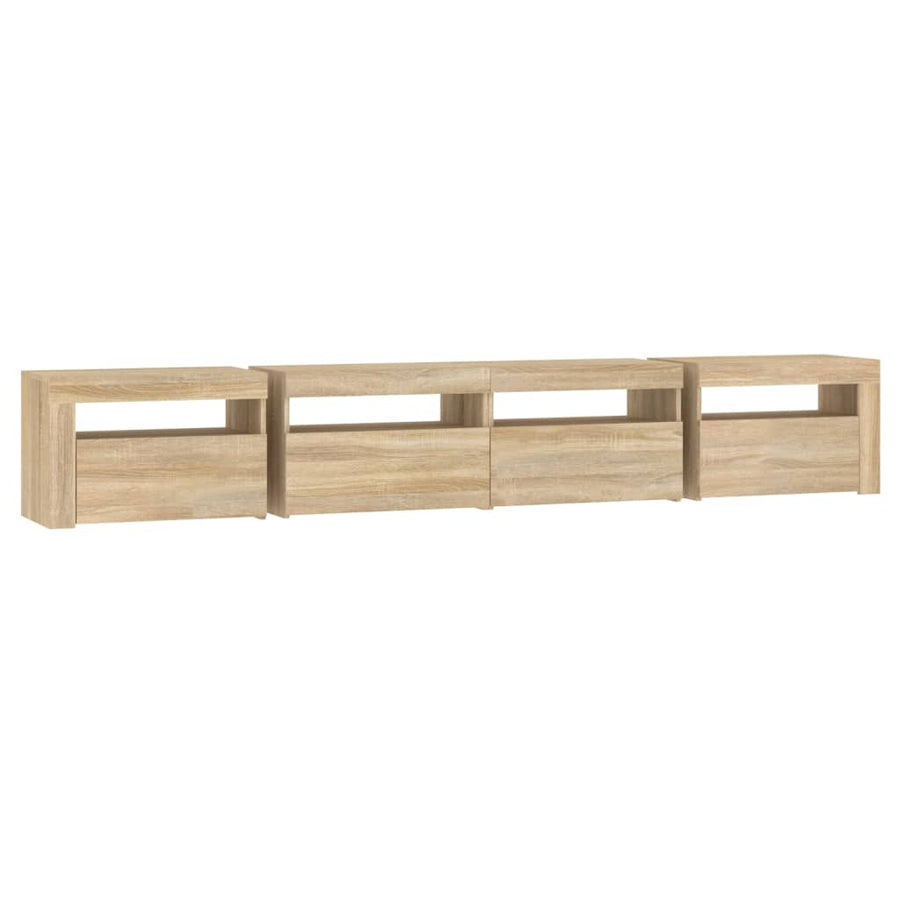 Tv-Meubel Met Led-Verlichting Kleurig 240 x 35 x 40 cm Sonoma eiken
