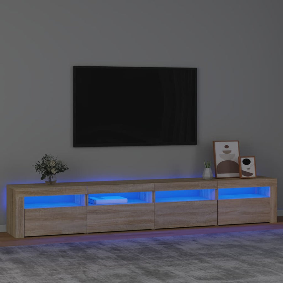 Tv-Meubel Met Led-Verlichting Kleurig 240 x 35 x 40 cm Sonoma eiken