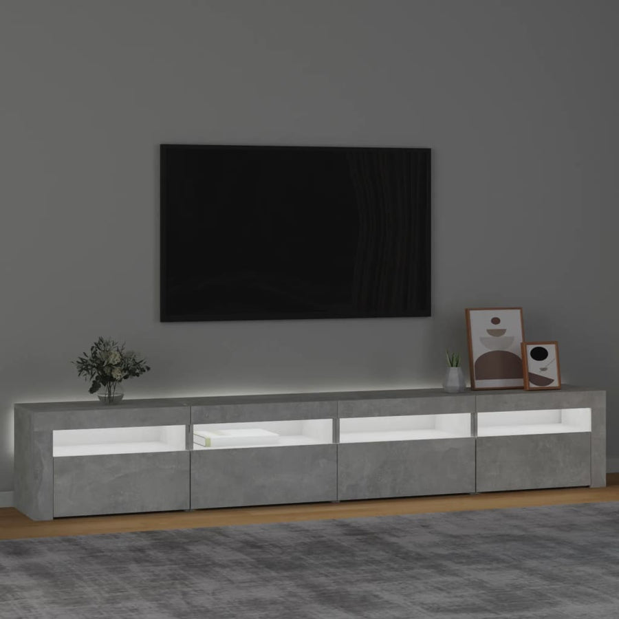 Tv-Meubel Met Led-Verlichting 240 x 35 x 40 cm Betongrijs