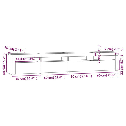 Tv-Meubel Met Led-Verlichting 240 x 35 x 40 cm Betongrijs