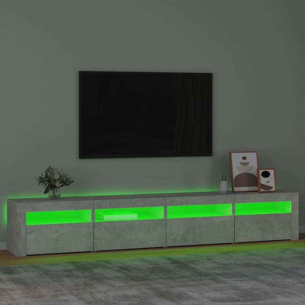 Tv-Meubel Met Led-Verlichting 240 x 35 x 40 cm Betongrijs