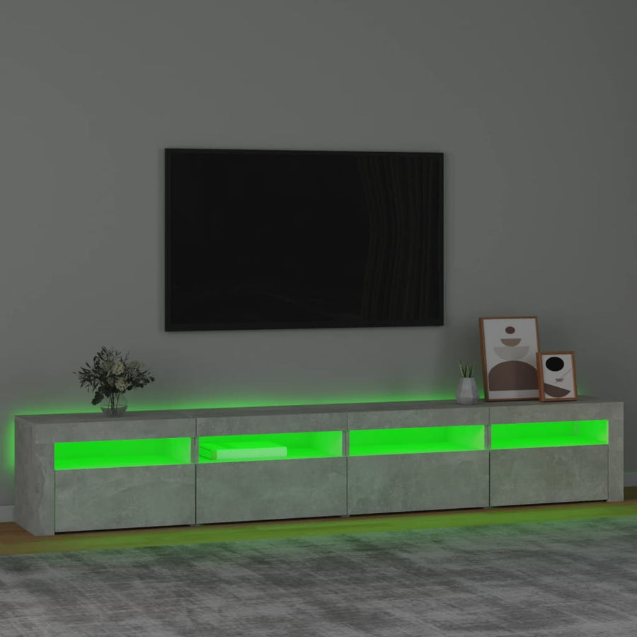 Tv-Meubel Met Led-Verlichting 240 x 35 x 40 cm Betongrijs