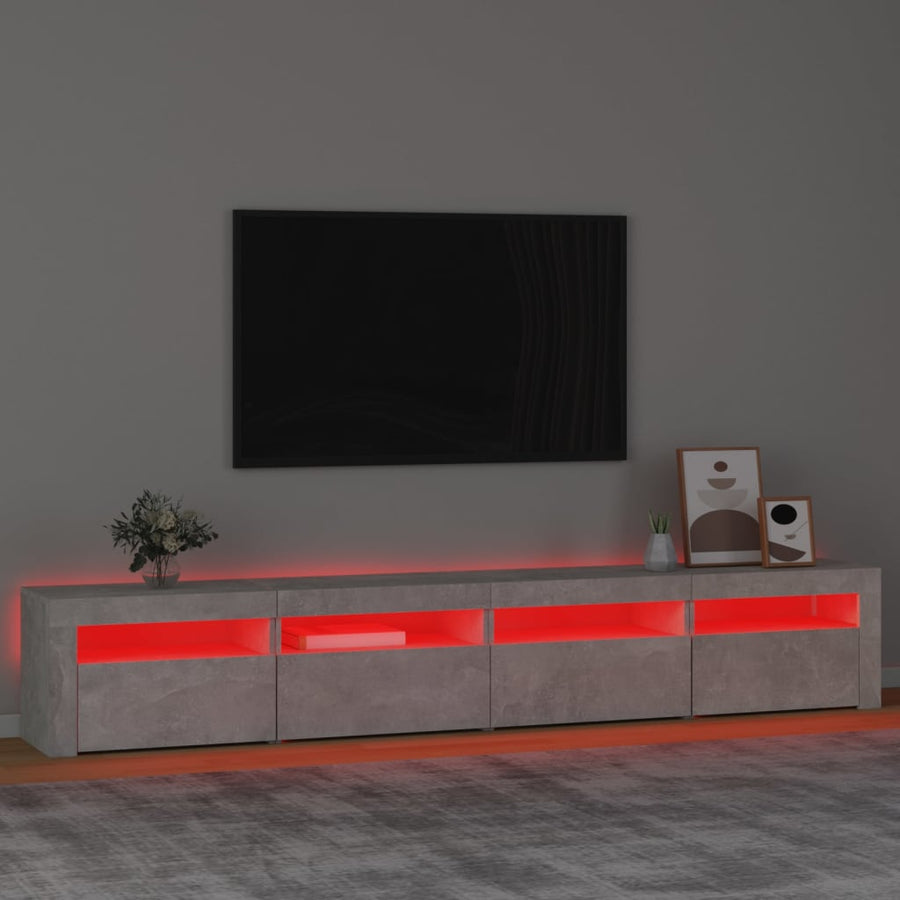 Tv-Meubel Met Led-Verlichting 240 x 35 x 40 cm Betongrijs