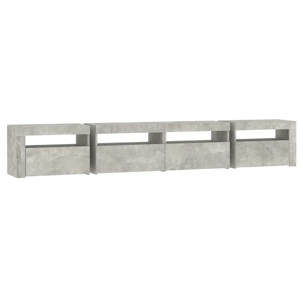 Tv-Meubel Met Led-Verlichting 240 x 35 x 40 cm Betongrijs