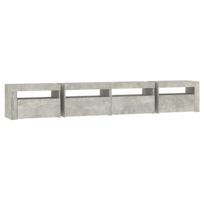 Tv-Meubel Met Led-Verlichting 240 x 35 x 40 cm Betongrijs