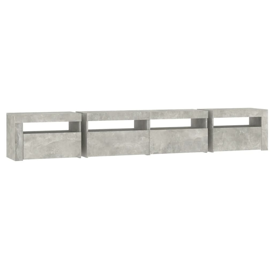 Tv-Meubel Met Led-Verlichting 240 x 35 x 40 cm Betongrijs