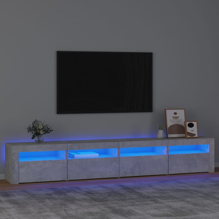 Tv-Meubel Met Led-Verlichting 240 x 35 x 40 cm Betongrijs