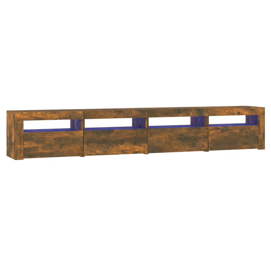 Tv-Meubel Met Led-Verlichting 240X35X40 Cm Gerookt Eikenkleurig 1 240 x 35 x 40 cm