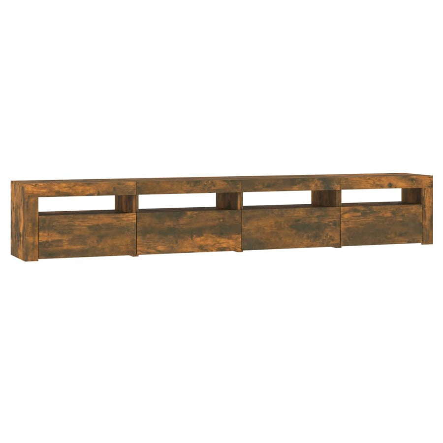 Tv-Meubel Met Led-Verlichting 240X35X40 Cm Gerookt Eikenkleurig 1 240 x 35 x 40 cm