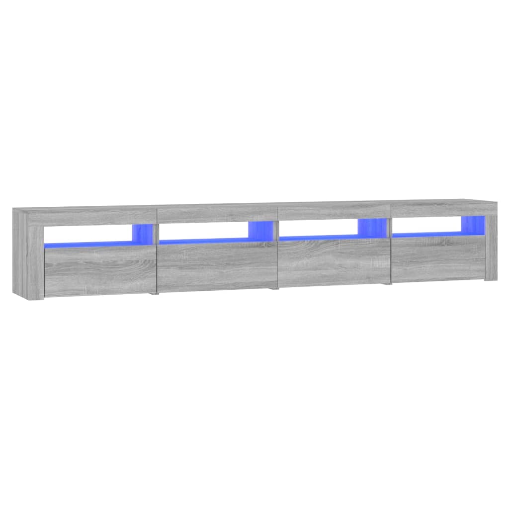 Tv-Meubel Met Led-Verlichting Eiken 240 x 35 x 40 cm Grijs sonoma