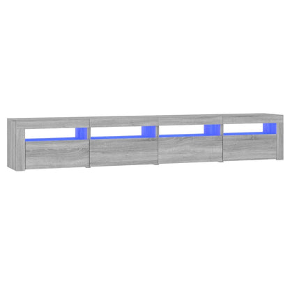 Tv-Meubel Met Led-Verlichting Eiken 240 x 35 x 40 cm Grijs sonoma