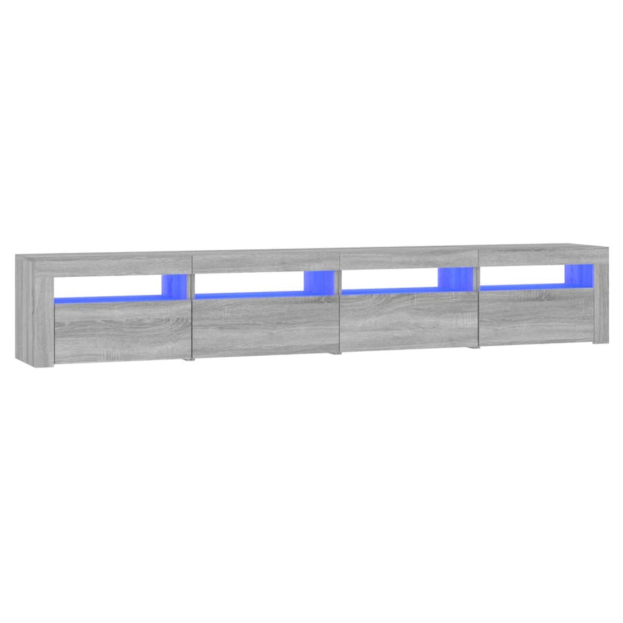 Tv-Meubel Met Led-Verlichting Eiken 240 x 35 x 40 cm Grijs sonoma