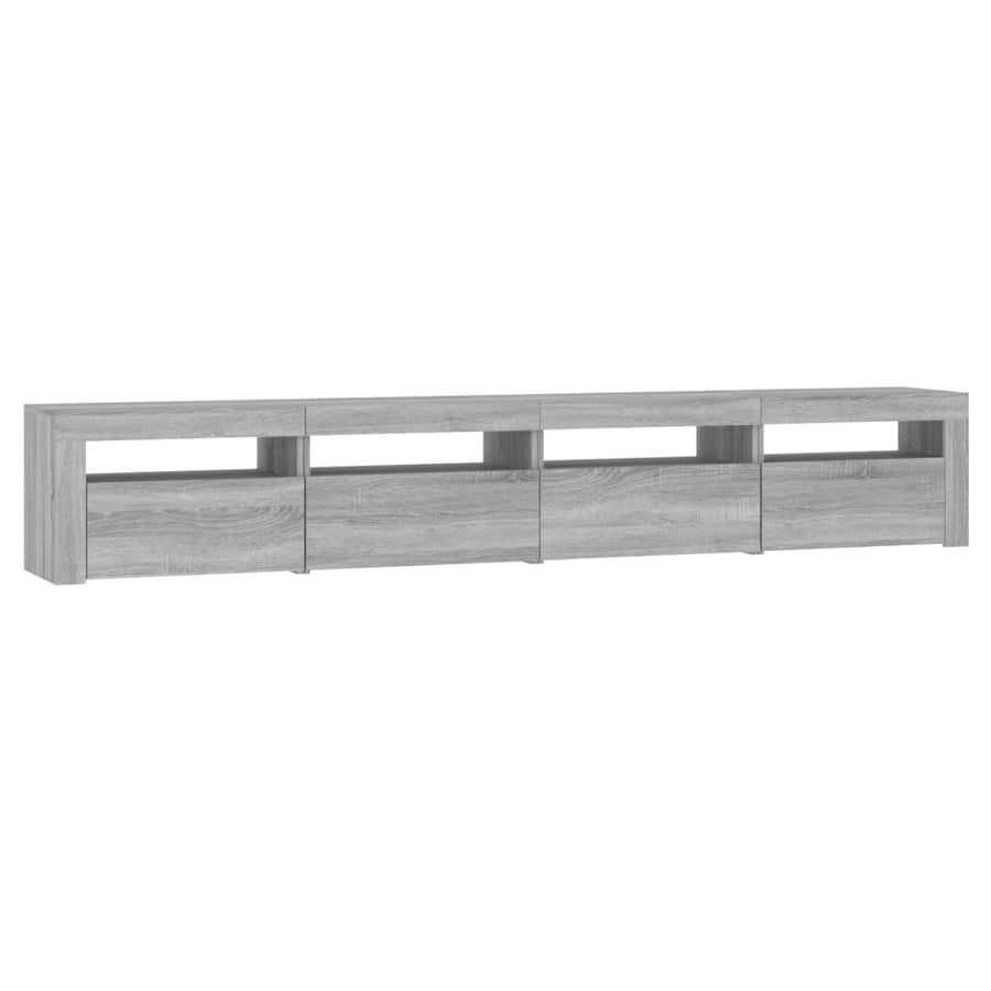 Tv-Meubel Met Led-Verlichting Eiken 240 x 35 x 40 cm Grijs sonoma