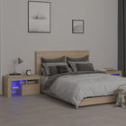Nightstands 2 pcs LED lighting 70x36.5x40 cm sonoma oak