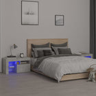 Nachtkastjes 2 stuks betongrijs met LED
