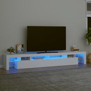 Tv-meubel 260x36,5x40 cm wit met LED
