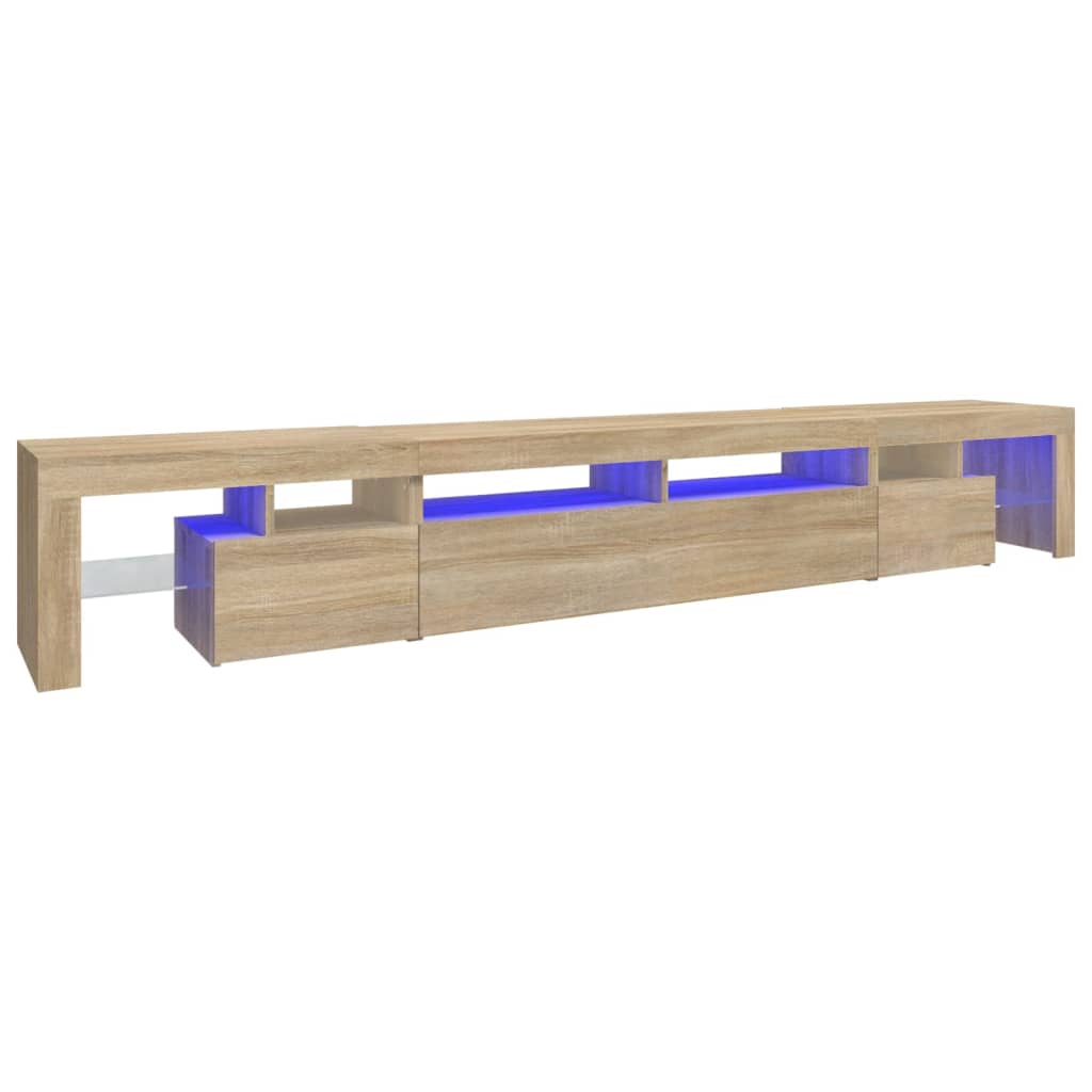 Tv-Meubel Met Led-Verlichting 260X36,5X40Cm Kleurig 260 x 36.5 x 40 cm Sonoma eiken