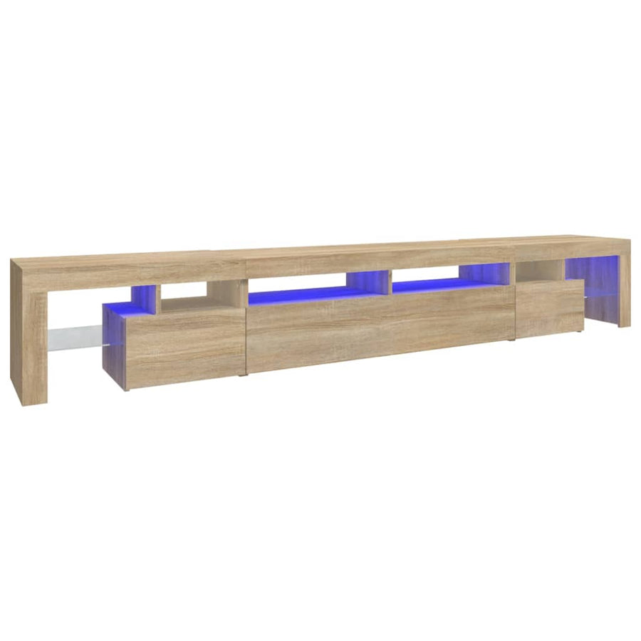 Tv-Meubel Met Led-Verlichting 260X36,5X40Cm Kleurig 260 x 36.5 x 40 cm Sonoma eiken