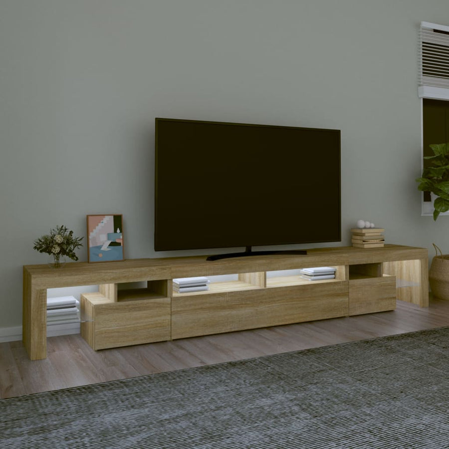 Tv-Meubel Met Led-Verlichting 260X36,5X40Cm Kleurig 260 x 36.5 x 40 cm Sonoma eiken
