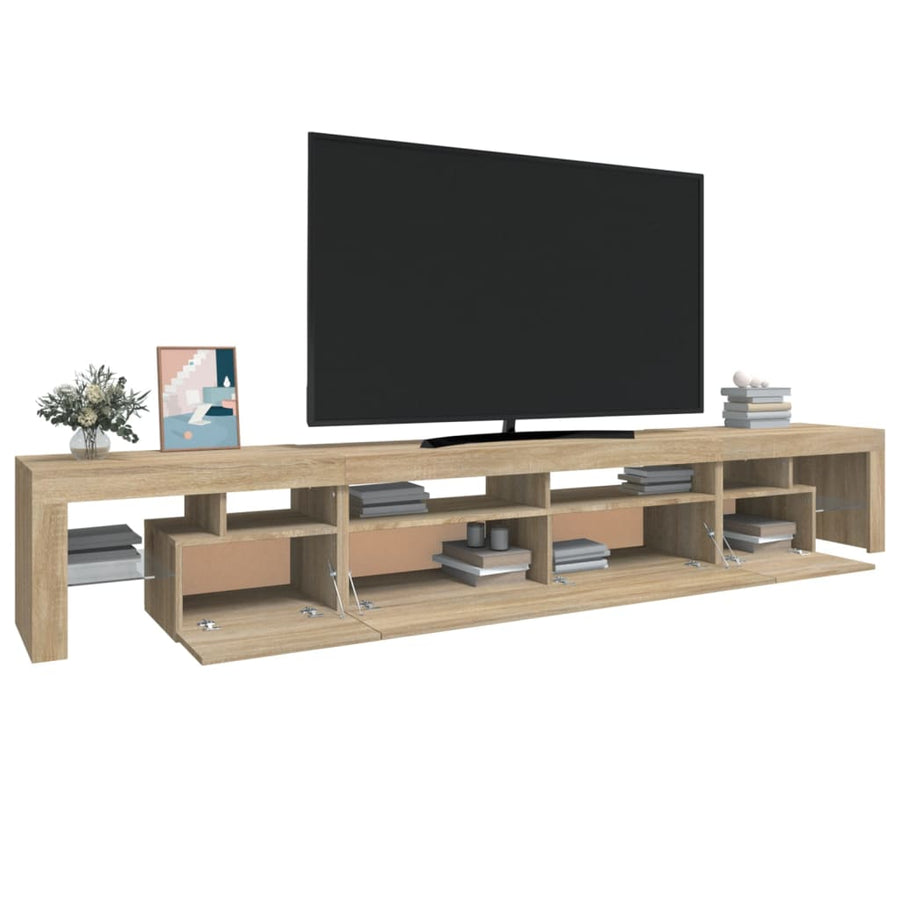 Tv-Meubel Met Led-Verlichting 260X36,5X40Cm Kleurig 260 x 36.5 x 40 cm Sonoma eiken